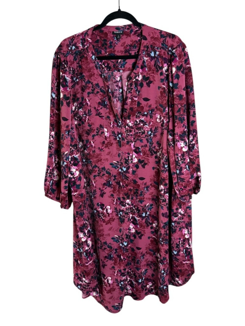 Torrid Floral Mini Studio Crepe de Chine Shirt Dress 4X 18913857 NO BELT
